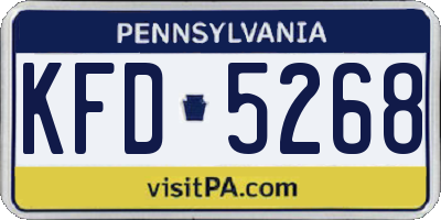 PA license plate KFD5268