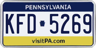 PA license plate KFD5269
