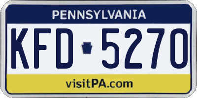 PA license plate KFD5270