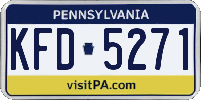 PA license plate KFD5271