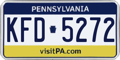 PA license plate KFD5272