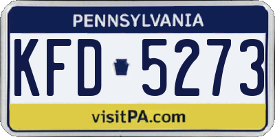 PA license plate KFD5273