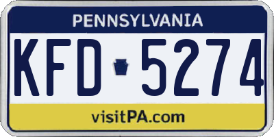 PA license plate KFD5274