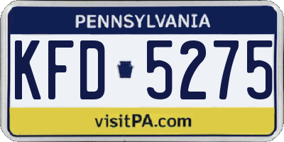 PA license plate KFD5275