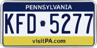 PA license plate KFD5277