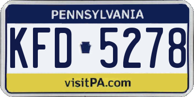 PA license plate KFD5278