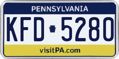 PA license plate KFD5280