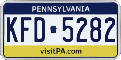 PA license plate KFD5282