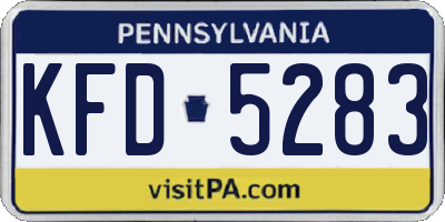 PA license plate KFD5283
