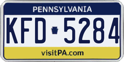 PA license plate KFD5284