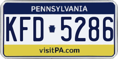 PA license plate KFD5286