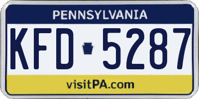 PA license plate KFD5287