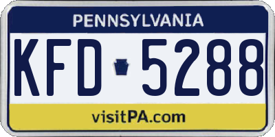 PA license plate KFD5288