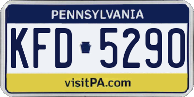 PA license plate KFD5290