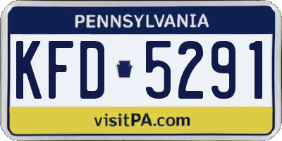 PA license plate KFD5291