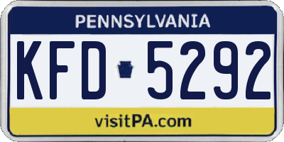 PA license plate KFD5292