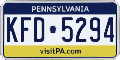 PA license plate KFD5294