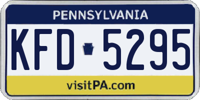 PA license plate KFD5295
