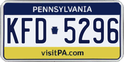 PA license plate KFD5296