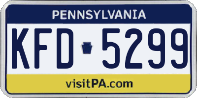 PA license plate KFD5299