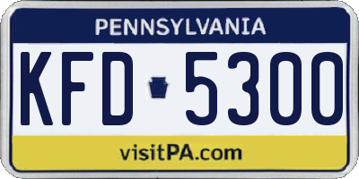 PA license plate KFD5300