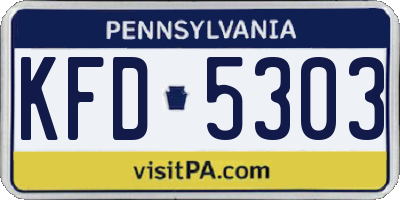 PA license plate KFD5303