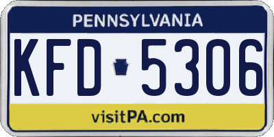 PA license plate KFD5306