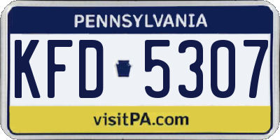 PA license plate KFD5307
