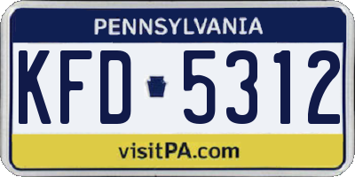 PA license plate KFD5312