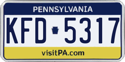 PA license plate KFD5317