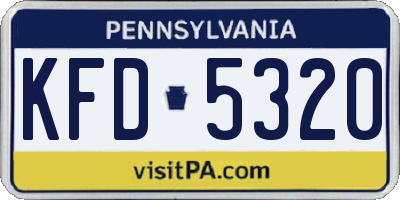 PA license plate KFD5320