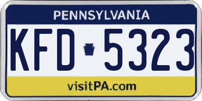 PA license plate KFD5323