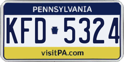 PA license plate KFD5324