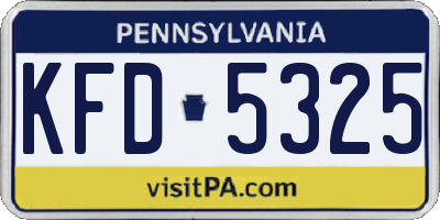 PA license plate KFD5325