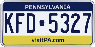 PA license plate KFD5327