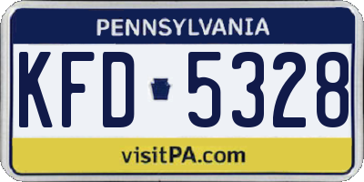 PA license plate KFD5328