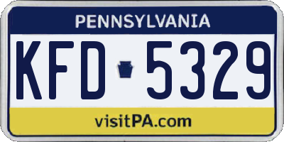 PA license plate KFD5329