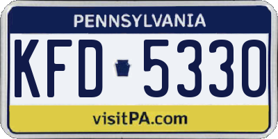 PA license plate KFD5330