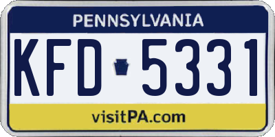 PA license plate KFD5331