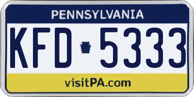 PA license plate KFD5333