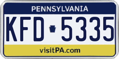 PA license plate KFD5335