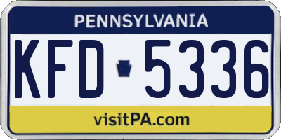 PA license plate KFD5336