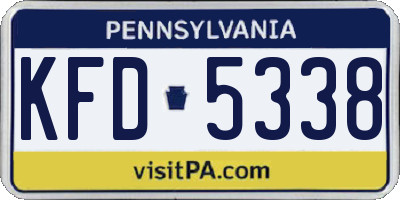 PA license plate KFD5338