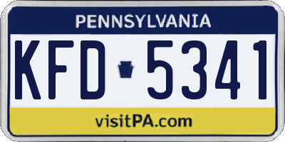 PA license plate KFD5341