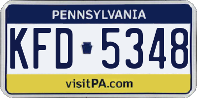 PA license plate KFD5348