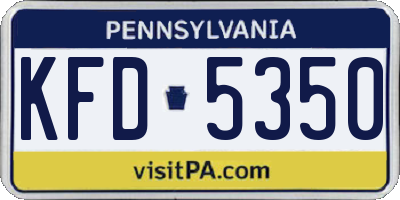 PA license plate KFD5350