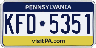 PA license plate KFD5351