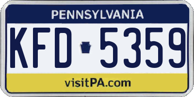 PA license plate KFD5359