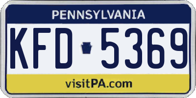 PA license plate KFD5369