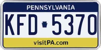 PA license plate KFD5370
